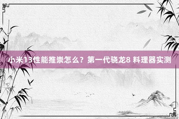 小米13性能推崇怎么？第一代骁龙8 料理器实测